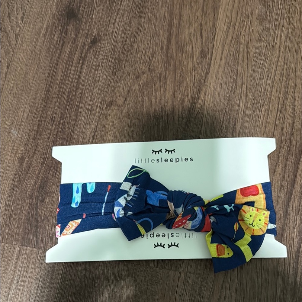 Little Sleepies Blue Headband with Vibrant Print
